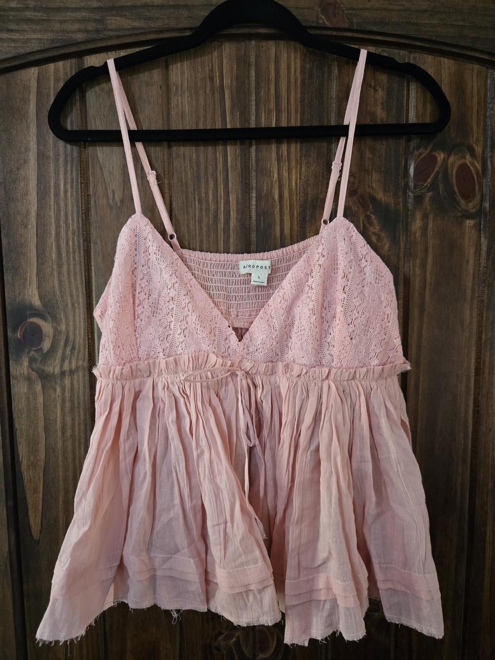 Aeropostale Light Pink Lace Gauze Camisole
